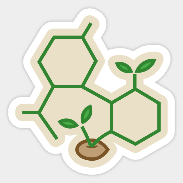 CBD Molecule Cannabis Sprout Sticker by cannabijoy